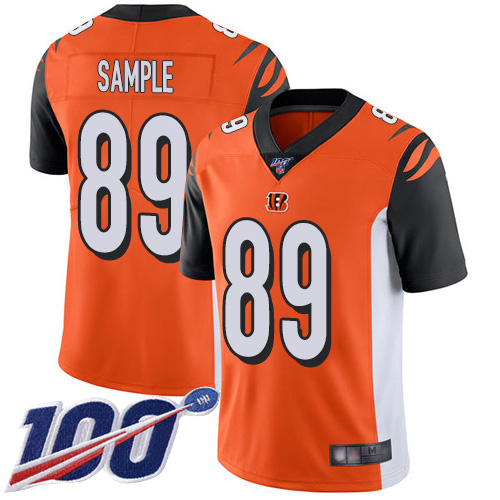 Cincinnati Bengals Limited Orange Men Drew Sample Alternate Jersey NFL Footballl #89 100th Season Vapor Untouchable